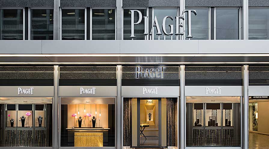 Piagets flaggskeppsbutik på Rue de Rhône i Genève.