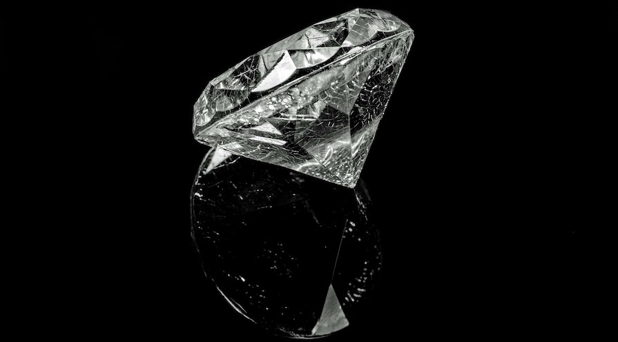 En diamant med inneslutningar