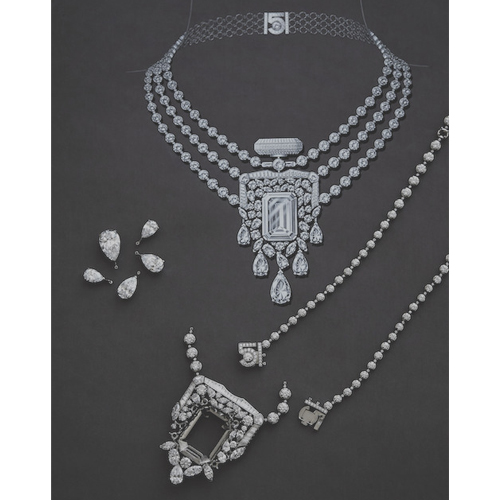 High jewelry från chanel föreställande deras parfym No 5