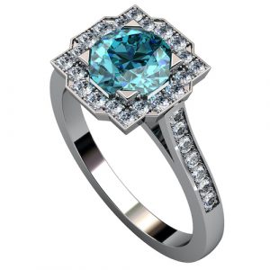 Ringen starlight i vitguld med blå topas