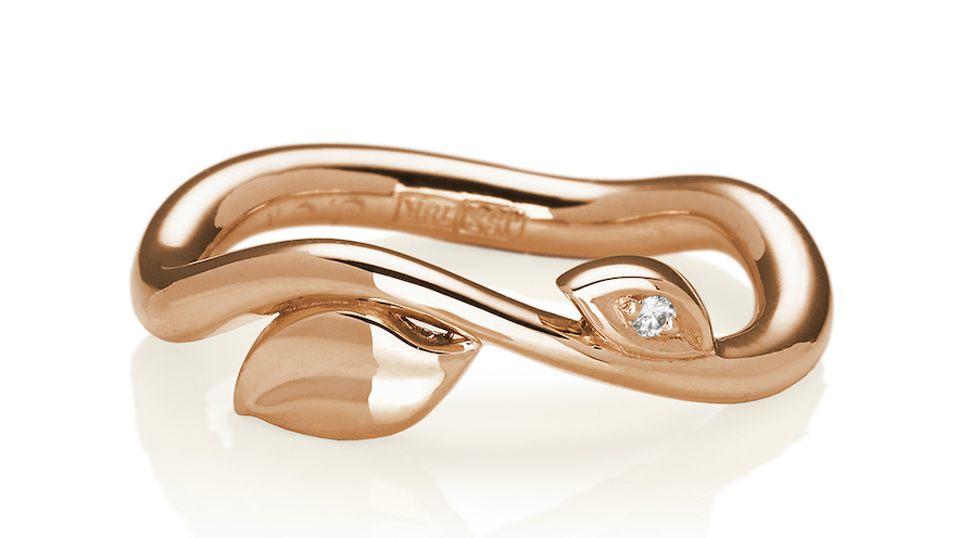 Kärleksfulla smycken – här ring i roséguld med diamant