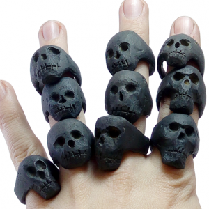 iron skulls ring, Memento mori-smycken