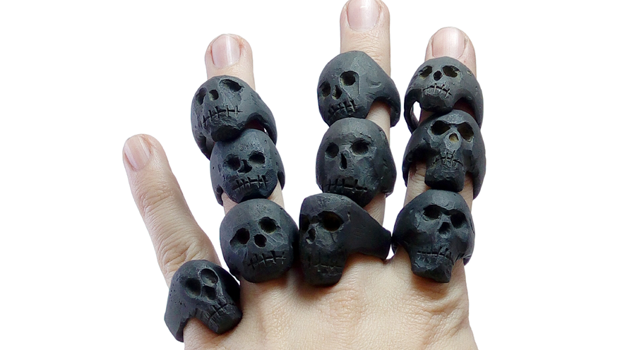 iron skulls ring, Memento mori-smycken