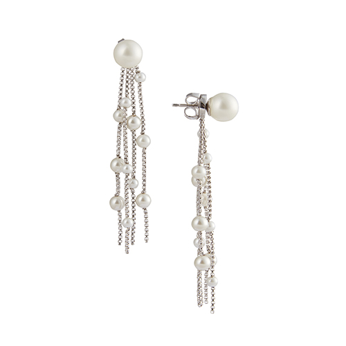 Pearl tassel ear silver CU Jewelry