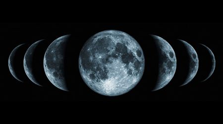 månens faser med månskära
