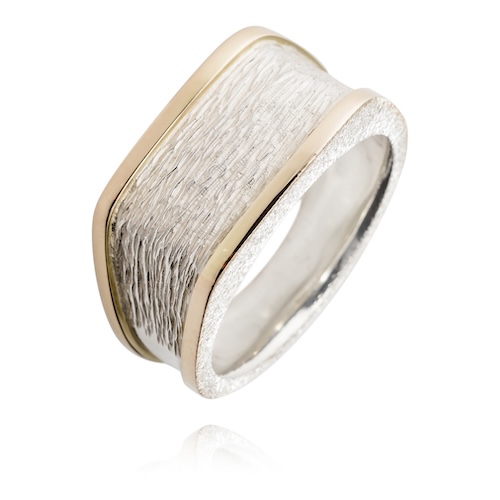 silverring med guldkant