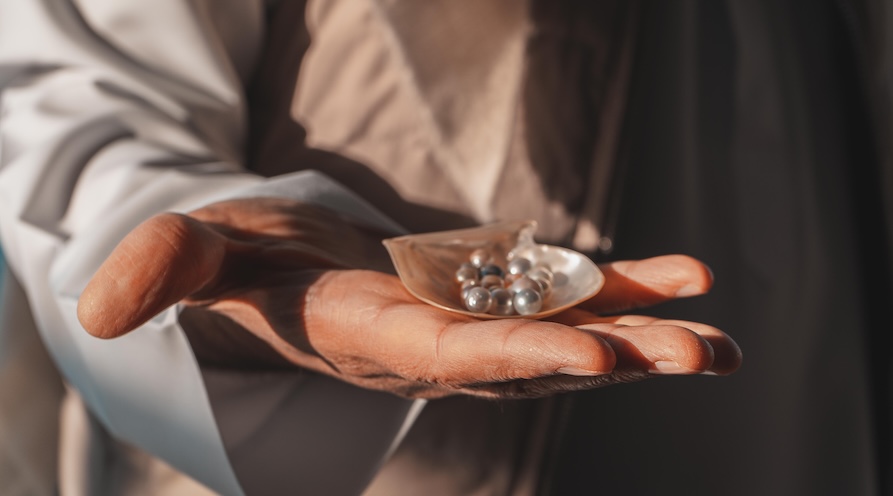 pärlor från pärlfarm